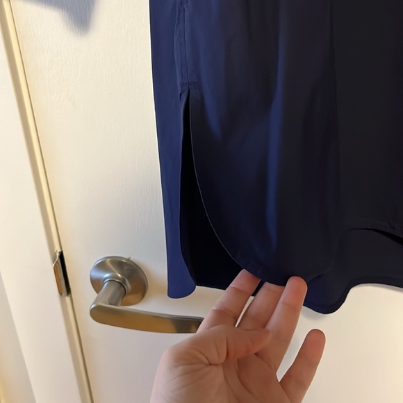 COS 3/4 Sleeve High-Collar Cotton Blouse - Picture 5 of 8